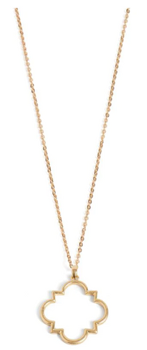 Gold Geo Outline Dangle Necklace