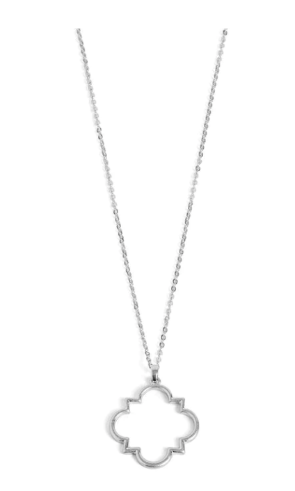 Silver Geo Outline Dangle Necklace
