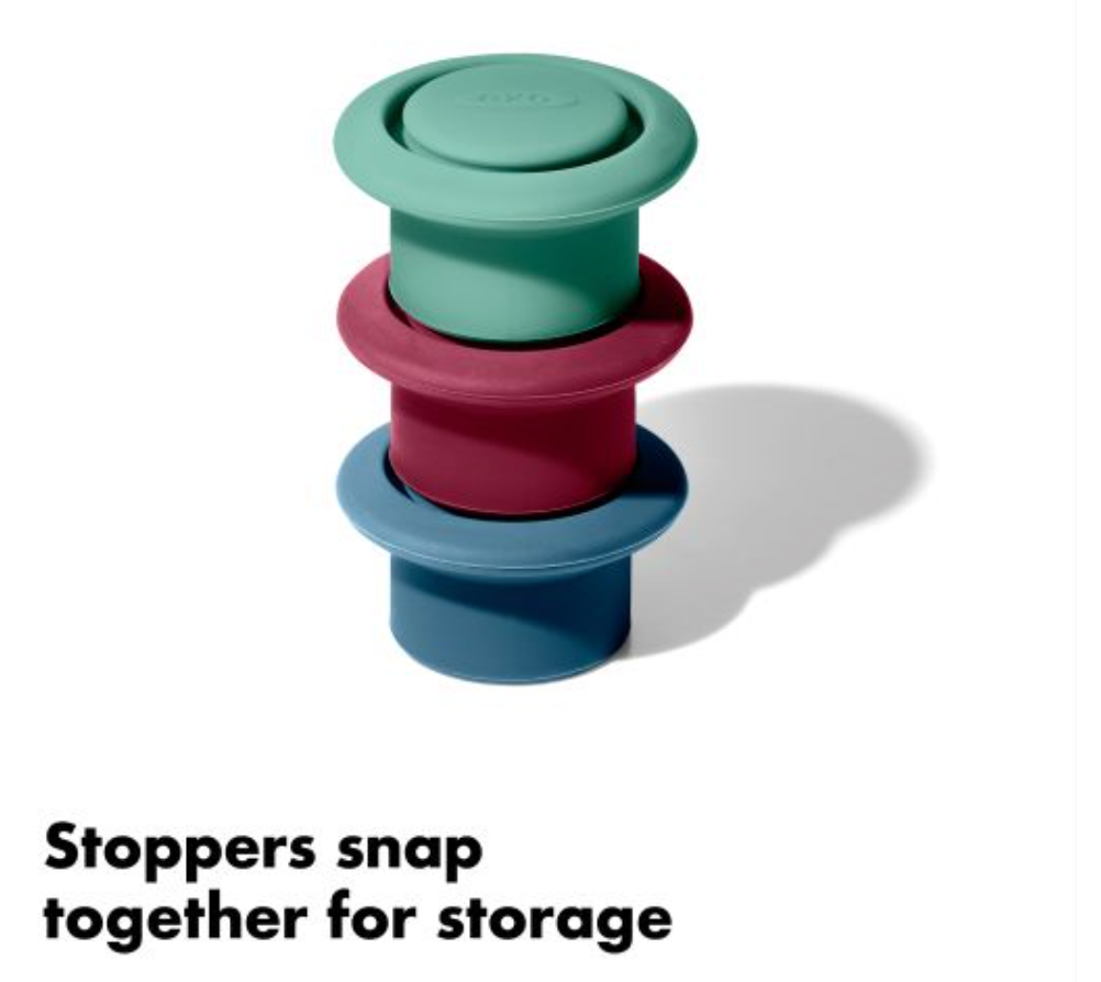 3-Piece Silicone Wine Stopper Set – Ginger's Uptown