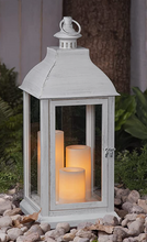 Cream Jumbo Lantern with 3 Pillars