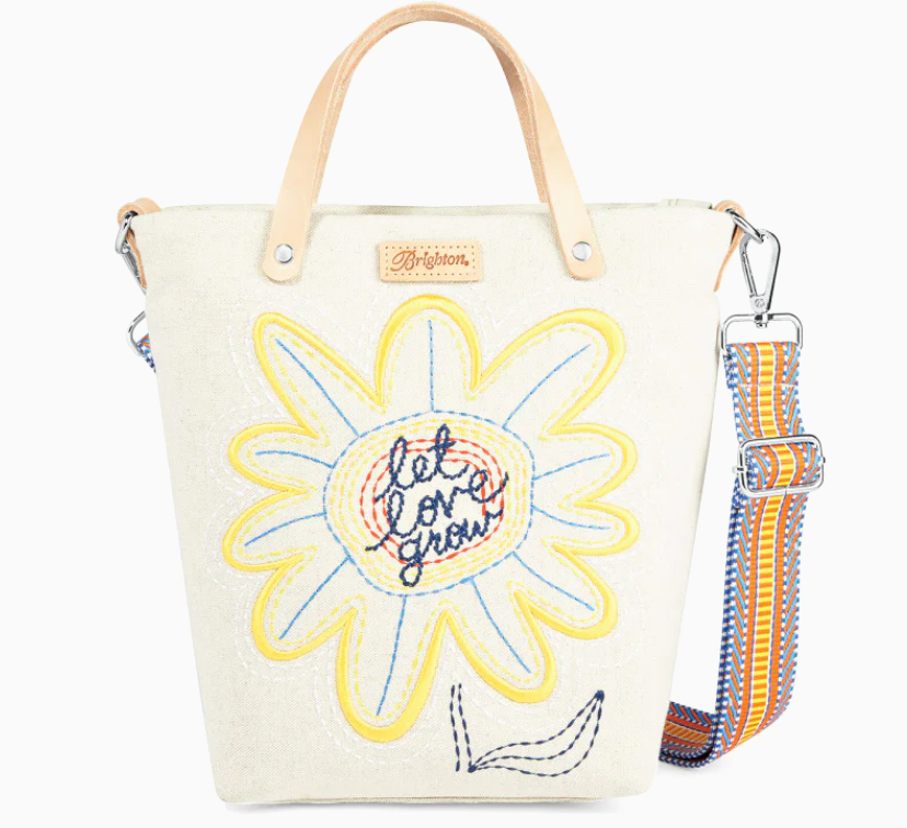Sunny Daisy Embroidered Medium Messenger Bag