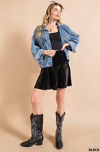 Corduroy High Rise Ruffle Silhouette Mini Skirt