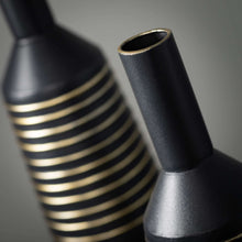 Matte Black Gold Lined Vases
