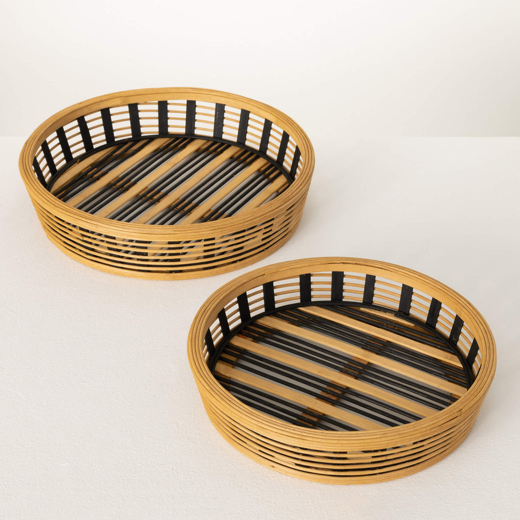 Two-Toned Bamboo Trays