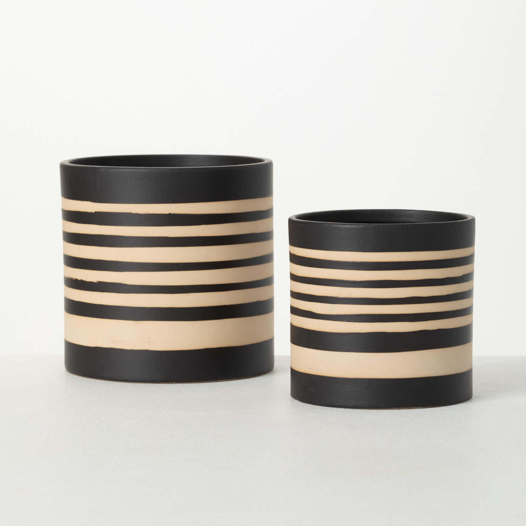 Striped Ceramic Planters